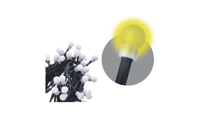 Lampki choinkowe kulki XMAS multi/cherry różne tryby 3,6W 80LED 8m IP44 ciepły biały ZY1455