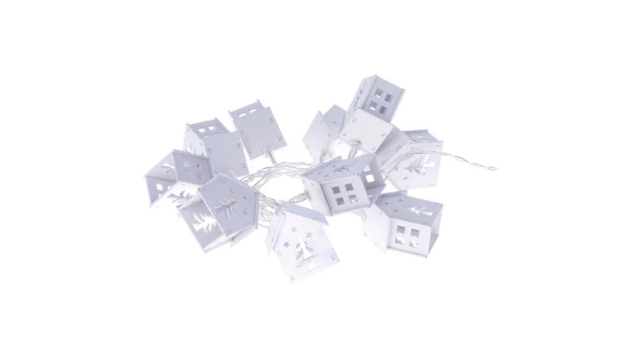 Ozdoby świąteczne domki XMAS garland TIMER 0,6W 10LED 1.35m IP20 ciepły biały ZY1969