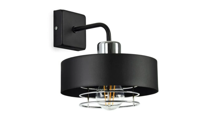 Lampa LOFT IDA-S K9 1xE27 kinkiet czarno srebrny