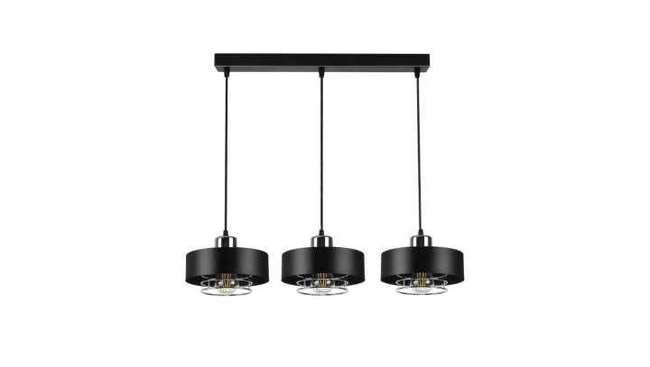 Lampa LOFT IDA-S W2 3xE27 wisząca czarno srebrny
