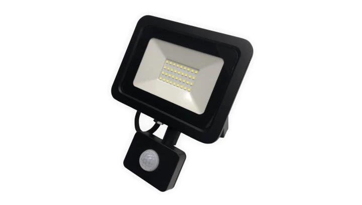 Naświetlacz LED PLATI 30W 2400lm 4000K IP44 czarny czujnik LFL105NS
