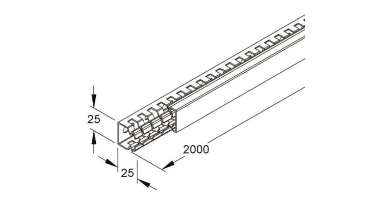 Kanał grzebieniowy 25x25 szary SVK2525.1 /2m/