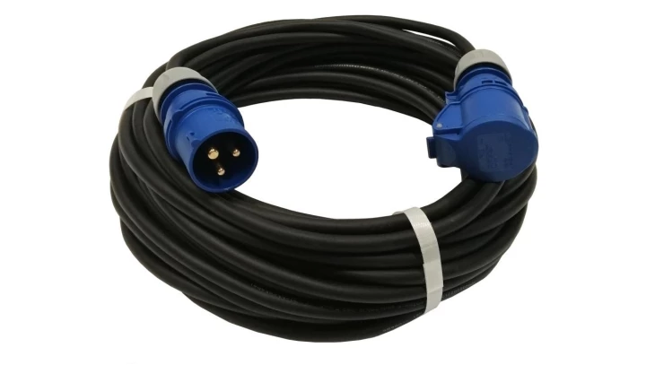Przedłużacz kempingowy elCORD CEE 16A-3 230V IP44 25m H07RN-F 3G2,5 (gumowy OPD) z wt. i gn. CEE 16A-3P 30226250