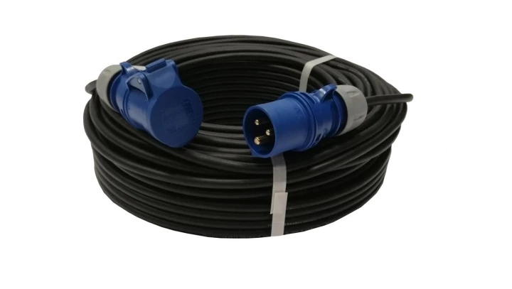 Przedłużacz kempingowy elCORD CEE 16A-3 230V IP44 50m H07RN-F 3G1,5 (gumowy OPD) z wt. i gn. CEE 16A-3P 30225500