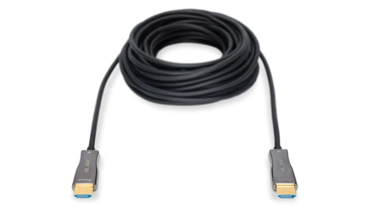 Kabel połączeniowy HDMI Hybrydowy Premium HighSpeed Ethernet 4K 60Hz UHD Typ HDMI A/HDMI A M/M 30m AK-330125-300-S