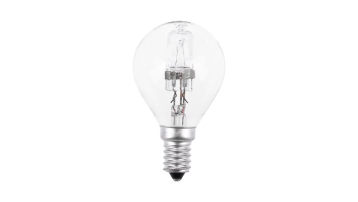 Żarówka halogenowa E14 kulka przeźroczysta 18W = 25W Leuci