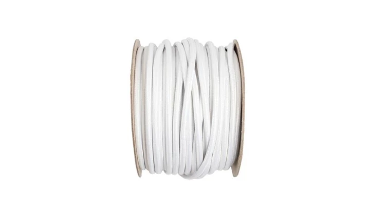 Kabel 2 żyłowy biały 2x0,75mm2 - 1m w oplocie