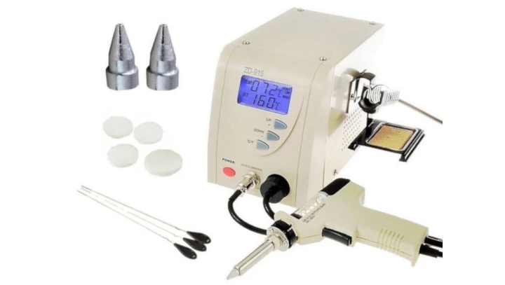 Stacja lutowniczo-rozlutownicza z kompresorem ZD-915 140W 160-480oC grot N5 24619