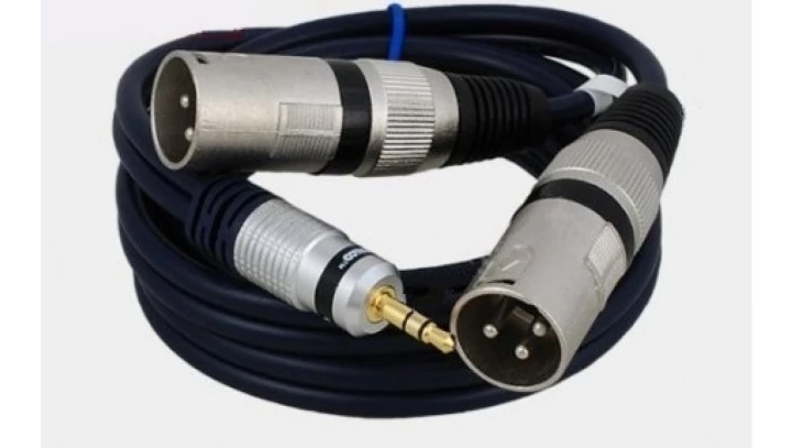 Kabel przyłącze dedykowane do mikserów 2x wtyk XLR/wtyk Jack 3.5 stereo MK32/B /7,5m/