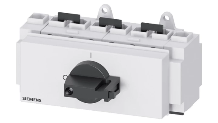 Rozłącznik główny DC 2P 32A DC21A przy 800V montaż modułowy pokrętło czarne piórkowe 3LD2230-8VQ11-0AF6