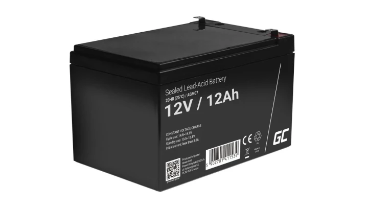 Green Cell AGM VRLA 12V 12Ah bezobsługowy akumulator do systemu alarmowego, kasy fiskalnej, zabawki