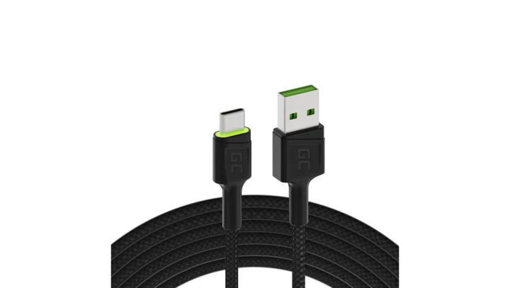 Kabel Green Cell GC Ray USB - Lightning 120cm do iPhone, iPad, iPod, biały LED, szybkie ładowanie