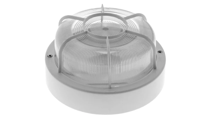 Oprawa SPIDER, E27, 100W, biała-polipropylen, klosz przeźroczysty-szkło, IP44, siatka plastikowa A2730