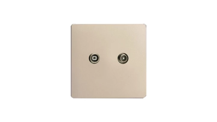 Gniazdo R-TV końcowe, pojedyncze - kolor satyna METRTVKN-D