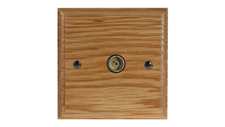 Gniazdo antenowe TV, 96x96mm - kolor jasny dąb W-TV-LO