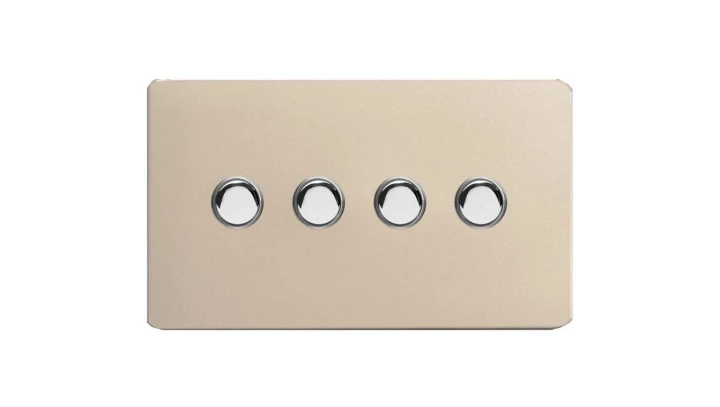 Łącznik zwierny poczwórny - kolor satyna MET4XPWCHN-6A-D