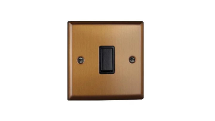 Łącznik krzyżowy 10A 230V klawiszowy 91x91x25mm - kolor miedź M-E1KSM