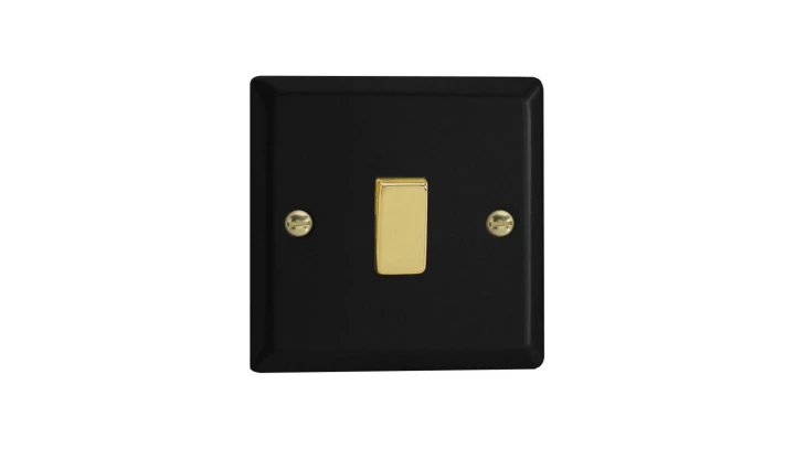 Łącznik uniwersalny schodowy 10A 230V klawiszowy - kolor czarny mat V-E1SBM