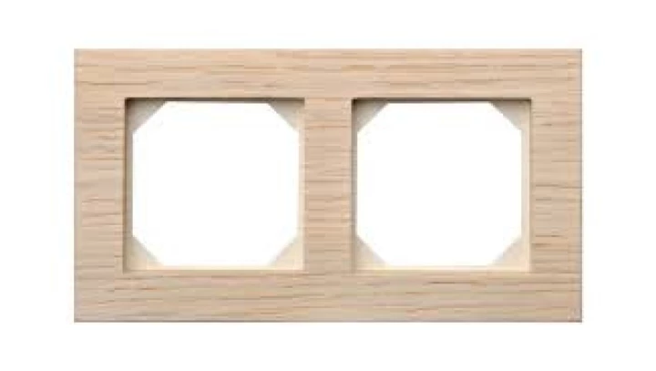 Ramka drewniana podwójna 87mm x 158mm - kolor light oak wood L-F2-LOW