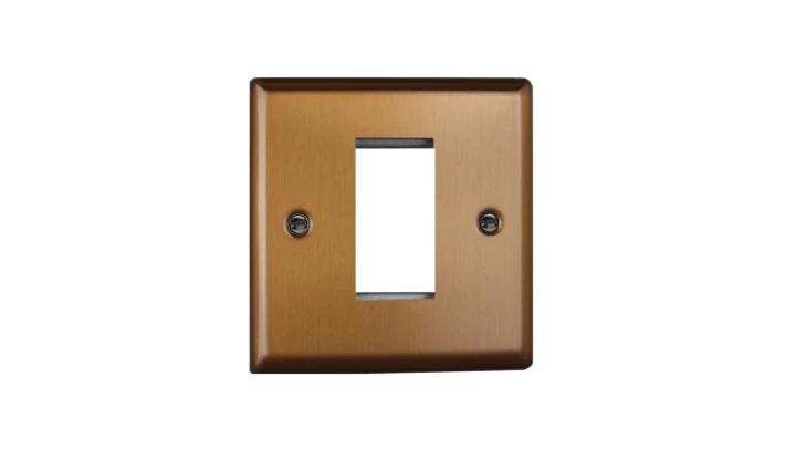 Ramka metalowa pojedyncza SLIM 91x91x9mm - kolor miedź M-F1-SLIM-M