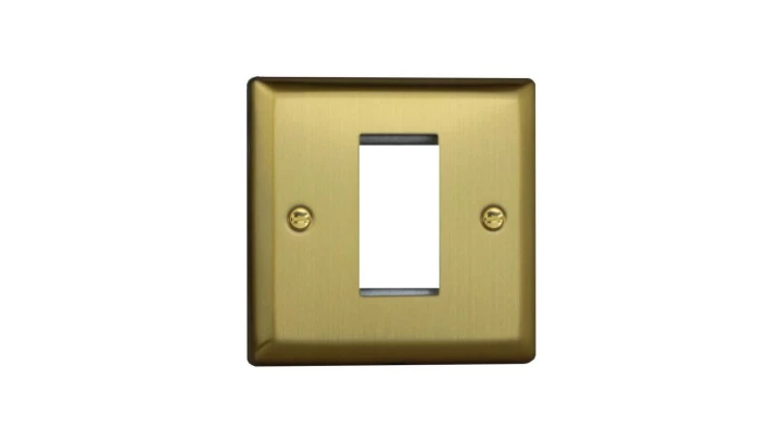 Ramka metalowa pojedyncza SLIM 91x91x9mm - kolor złoto szlifowane M-F1-SLIM-Z