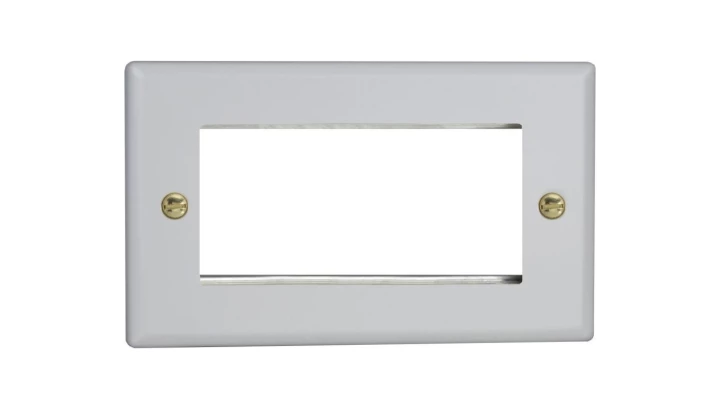 Ramka metalowa podwójna 91x150x9mm - kolor biały mat V-F2-WM