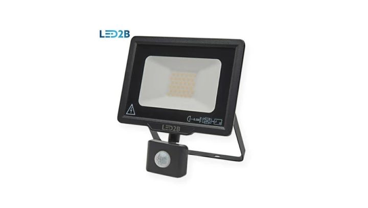 Naświetlacz oprawa led MHC 30W czarnyPIR 4000K neutralna biała 2400lm z czujnikiem ruchu PIR