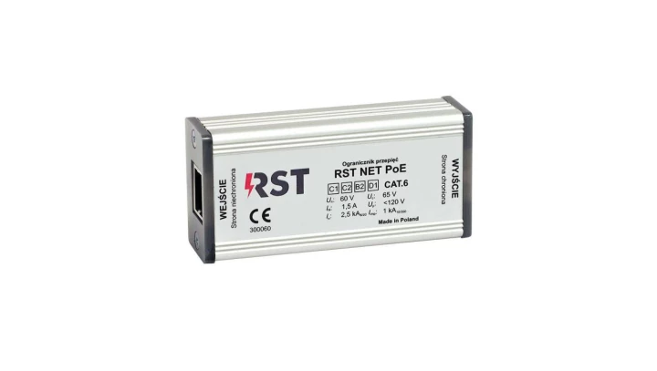 Ogranicznik przepięć do ochrony sieci LAN 1Gb, RST NET PoE 300 060
