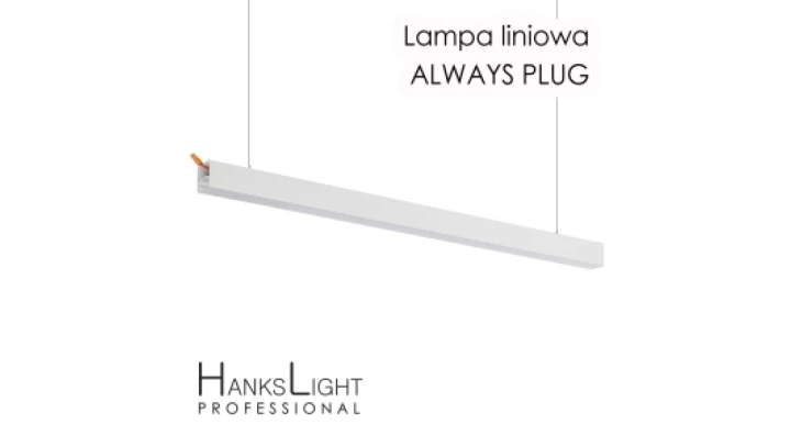 Lampa LED HanksLight,white,liniowa,alu,zwiesz,wtyczka-opcja łączenia,1200mm,down36W,4000K L4702120 (always plug)