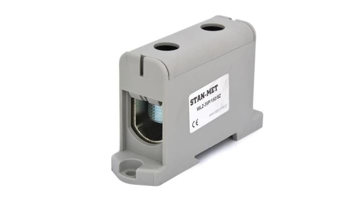 Złączka szynowa gwintowa al/cu 150mm2 szara WLZ-35P/150SZ