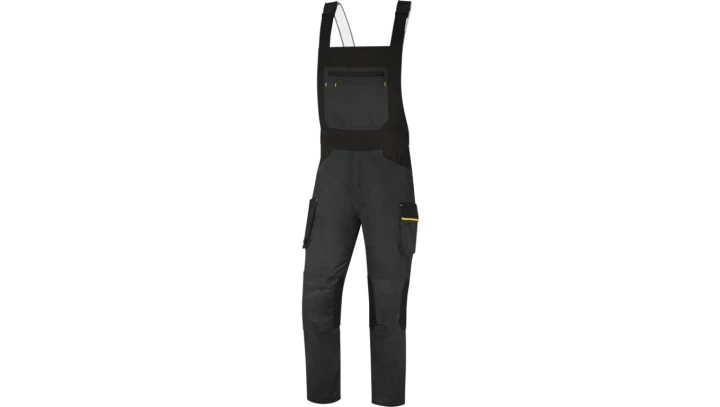 Ogrodniczki robocze Mach2 z poliestru i bawełny szaro żółte S M2SA3 M2SA3GJPT