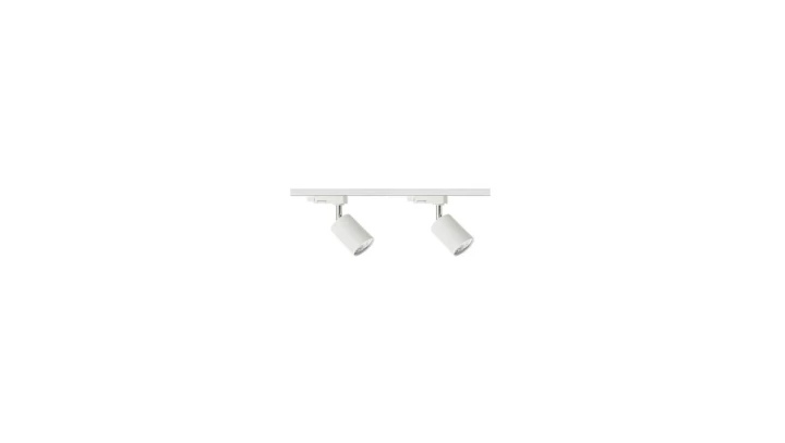 Zestaw 2x lampa SIENA Track 3F biała z żarówką led gu10 PHILIPS 5W ciepła biała + szynoprzewód 1m kolor biały