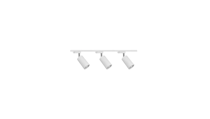 Zestaw 3x lampa PARMA Track 3F biała z żarówką led gu10 PHILIPS 5W ciepła biała + szynoprzewód 1m kolor biały