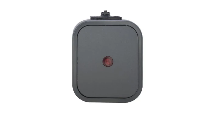 B2 Łącznik natynkowy 10A 250V schodowy IP54 podświetlany szary 00060278