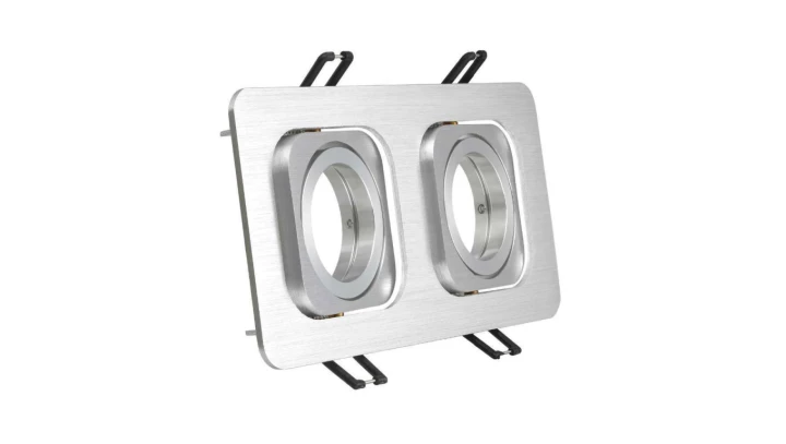 Oprawa sufitowa KORAL-S-2 srebrna szczotkowana regulowana