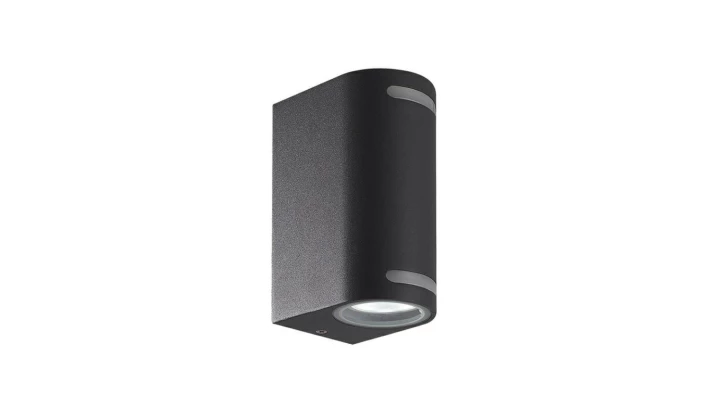 Oprawa elewacyjna WALLY-2-O-B-G GLASS 2xgu10 ip44 czarna