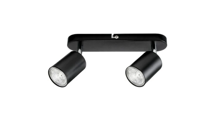 Lampa Oprawa SIENA-ALU-B/S 2xgu10 czarna ze srebrnym przegubem