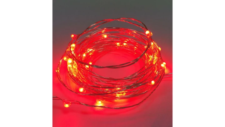 Lampki led zewnętrzne ŁEZKI 12V 5m 50LED czerwone IP65