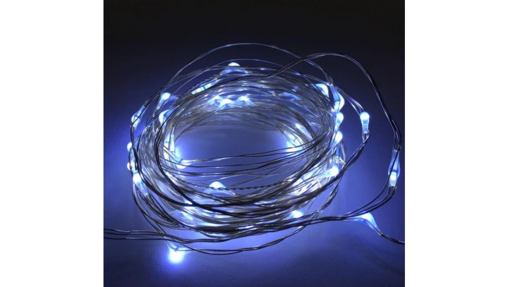 Lampki led zewnętrzne ŁEZKI 12V 5m 50LED białe zimne IP65