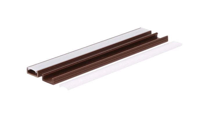 Profil led PCV Line Slim 16x7 2m brązowy ML