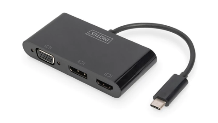 Adapter graficzny HDMI/DP/VGA 4K 60Hz UHD/ FHD na USB 3.1-C z audio czarny DA-70859