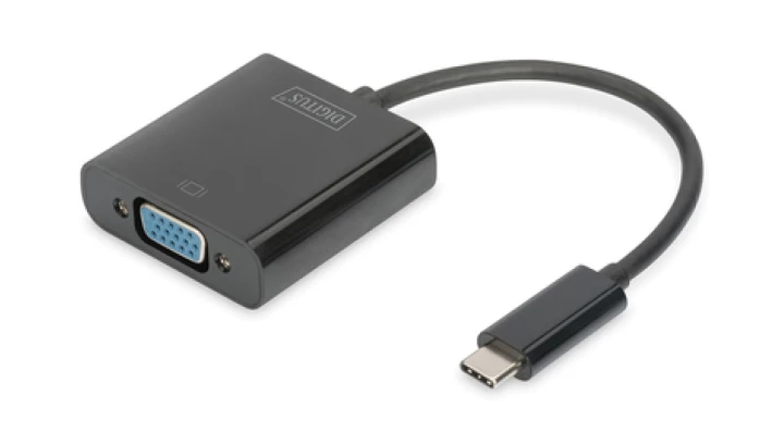 Adapter graficzny VGA 1080p FHD na USB 3.1-C czarny dł. 15cm DA-70853