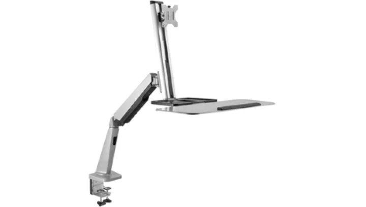 Ramię biurkowe pojedyncze z zaciskiem, 1xLCD + klawiatura, max. 32, max. 8kg, uchylno-obrotowe 360 DA-90381