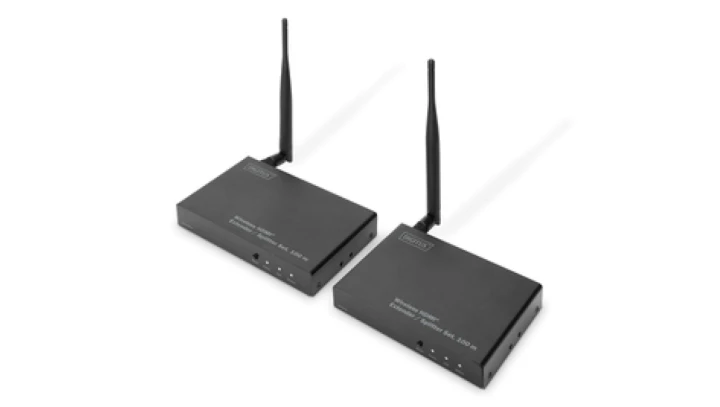 Przedłużacz/Extender splitter HDMI bezprzewodowy 100m 1080p 60Hz FHD 5GHz HDCP 1.3 (zestaw) DS-55314