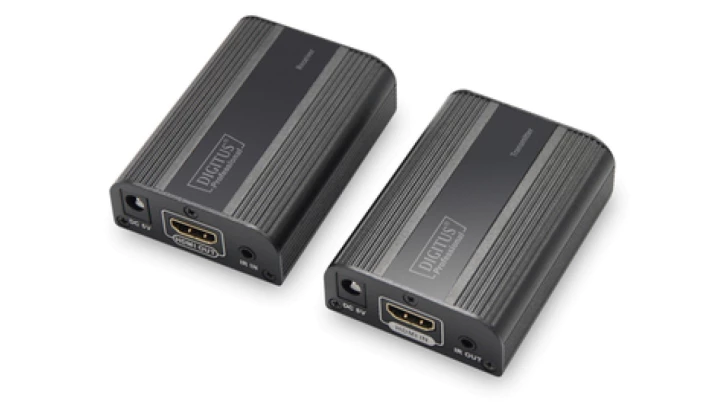 Przedłużacz/Extender HDMI do 30m/60m po skrętce Cat.6/7 4K2K 60Hz UHD HDCP 2.2, IR audio (zestaw) DS-55204