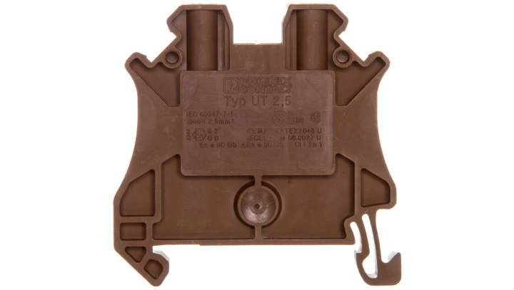 Złączka szynowa 2-przewodowa 2,5mm2 brązowa Ex UT 2,5 BN 3044077 /50szt./