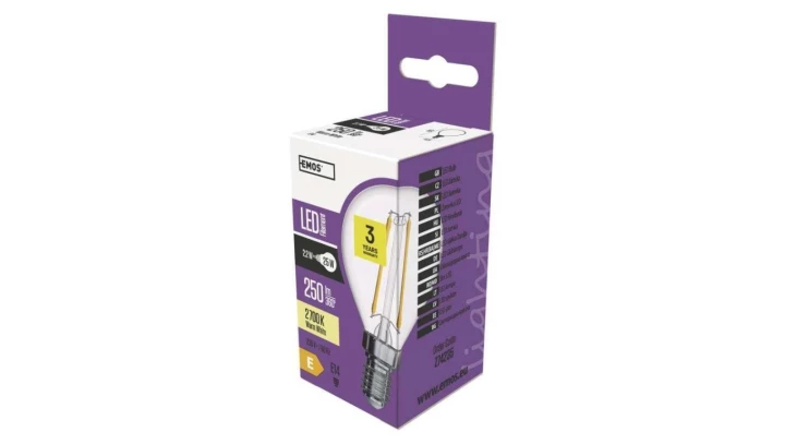 Żarówka LED Filament mini globe 2W E14 ciepła biel Z74235