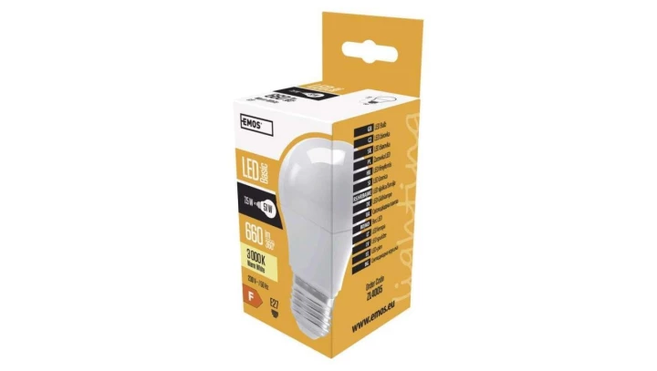 Żarówka LED A60 8W E27 ciepła biel ZL4005