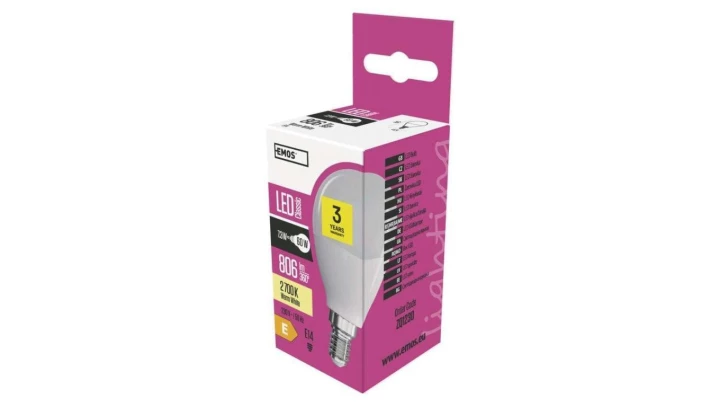 Żarówka LED mini globe 8W E14 ciepła biel ZQ1230