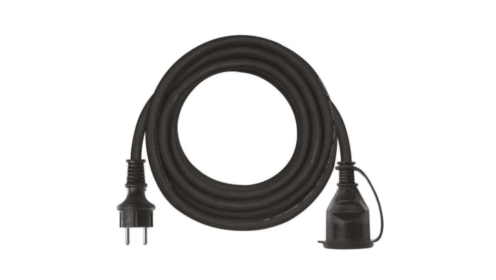 Przedłużacz 1 gniazdo 5m 3× 15mm guma / neopren P01705
